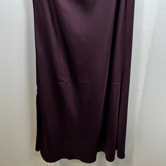 Meshki Avery Plum One Shoulder Maxi Dress S Long Sleeve Ruched Evening Gown - Picture 6 of 14